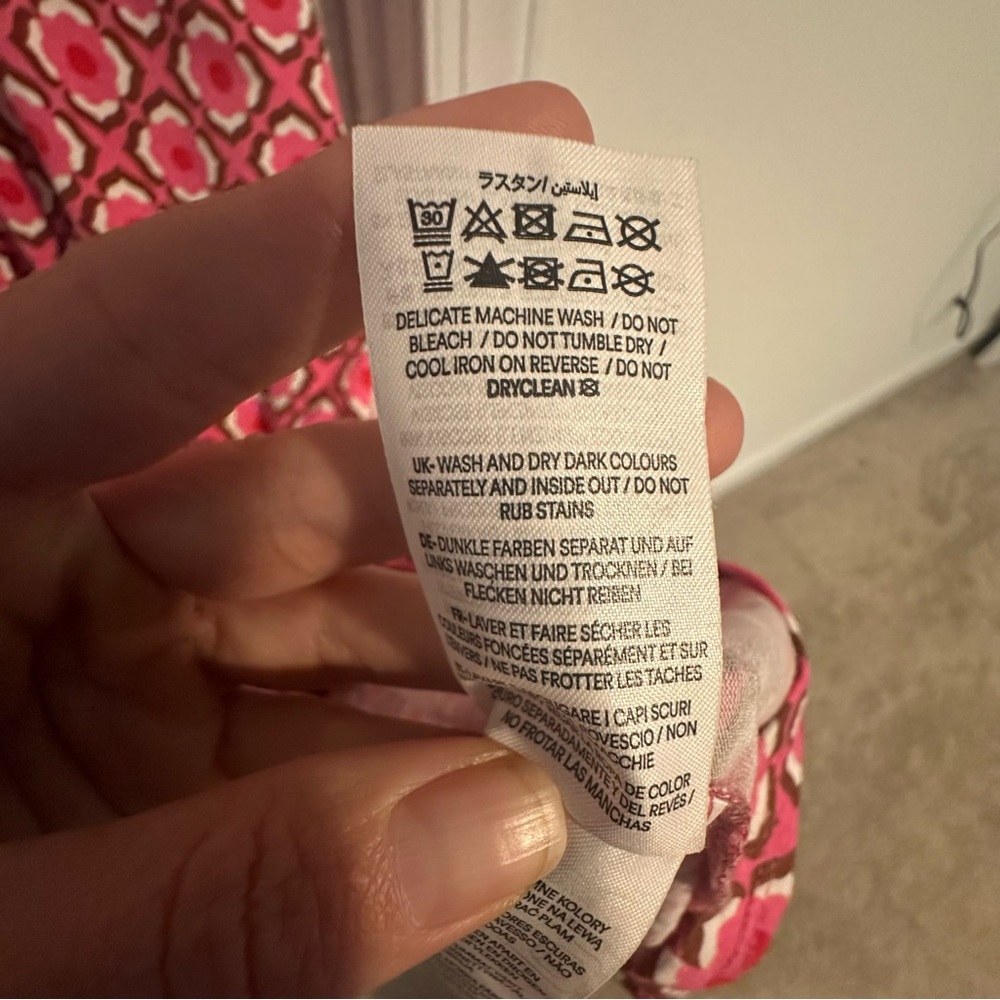 BODEN Thea sleeveless midi Dress pink and red stretchy size 12 - Picture 5 of 5